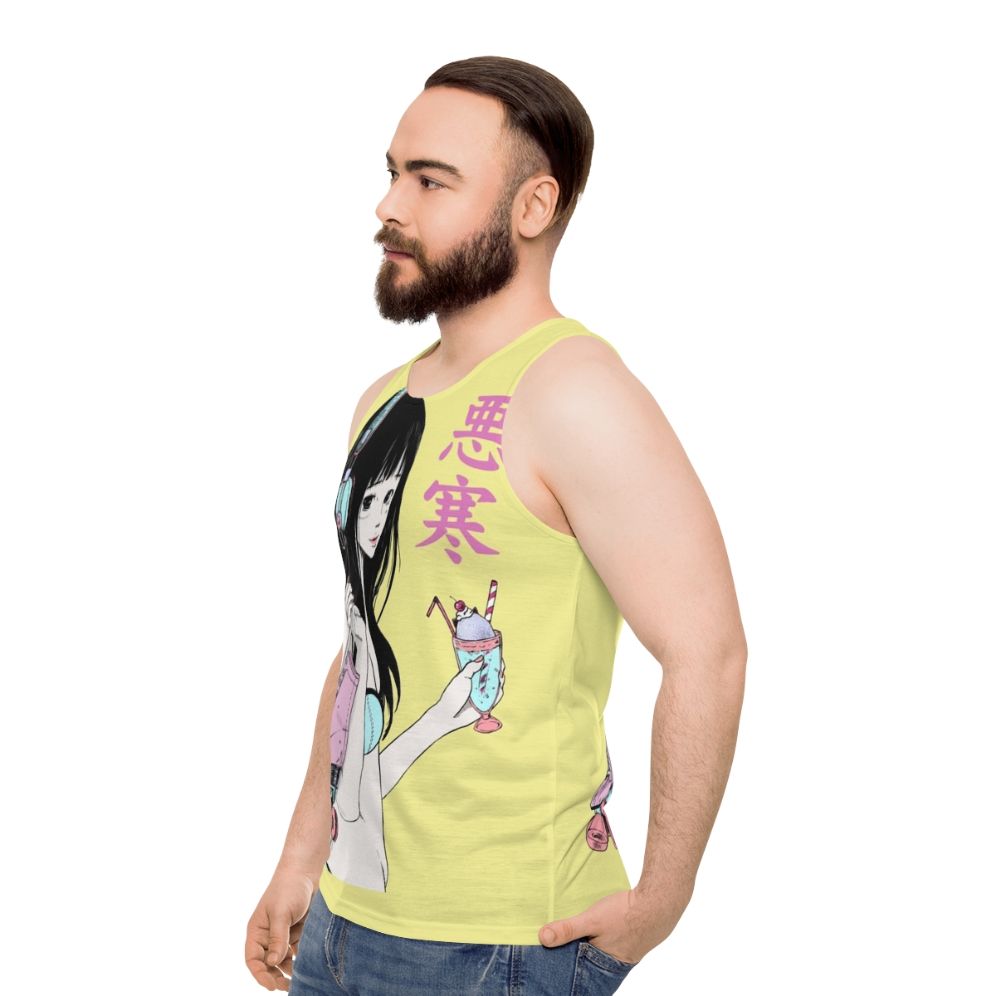 Chill Lofi Summer Girl Unisex Tank Top - men side