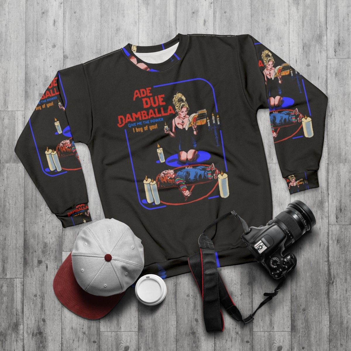 Retro Chucky and Tiffany Valentine Sweatshirt - flat lay