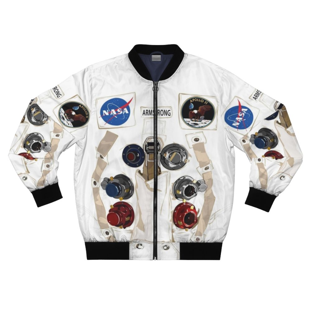 Vintage NASA Astronaut Spacesuit Bomber Jacket with Neil Armstrong Graphic