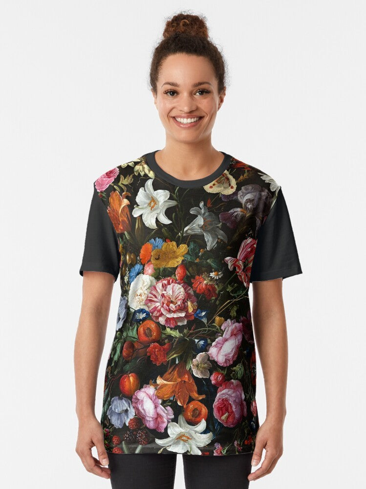 Vintage botanical flowers graphic design on a t-shirt - Women