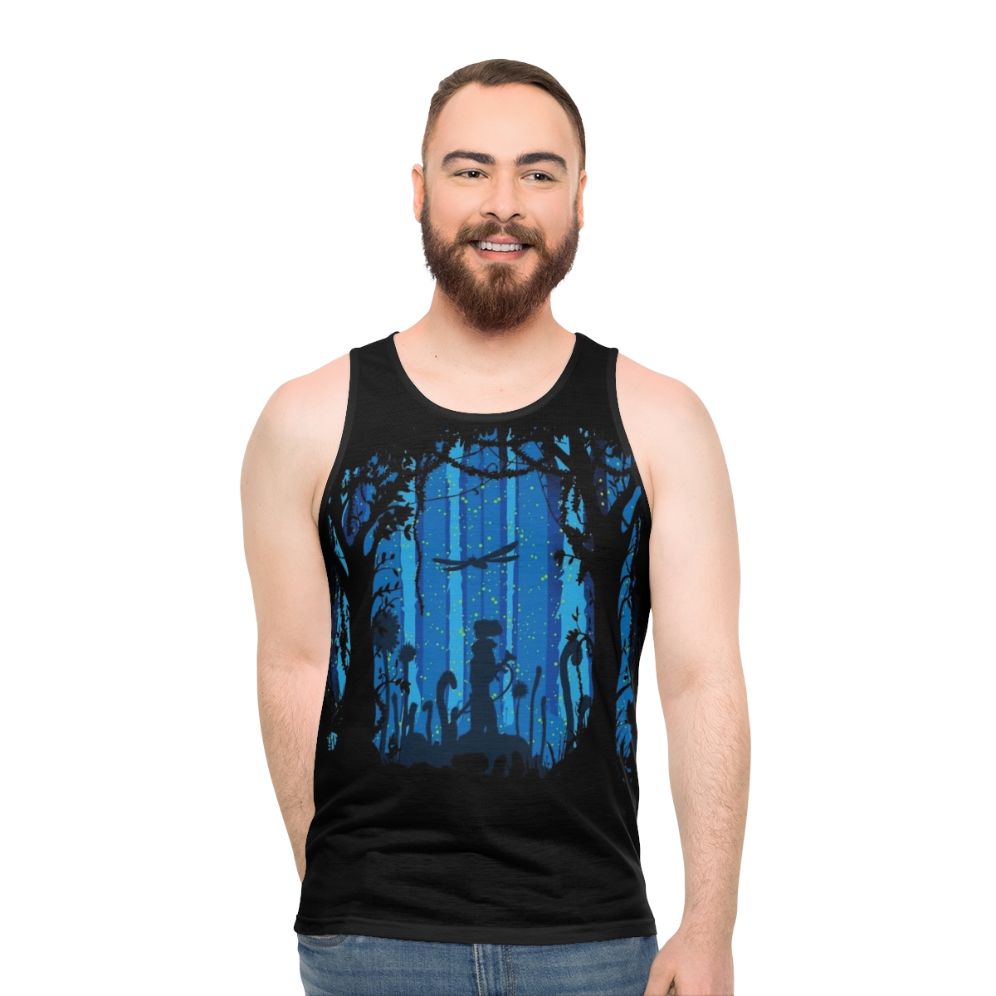 Eco-friendly toxic jungle unisex tank top - men