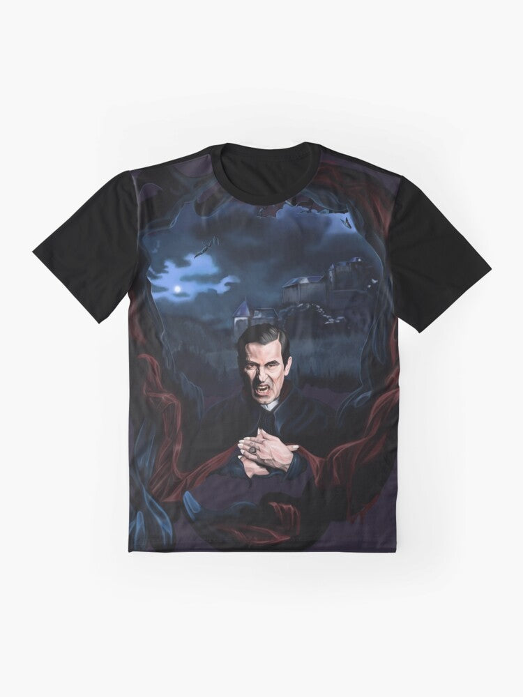 Dracula t-shirt featuring Claes Bang as the iconic vampire from the BBC's 2020 television series - Flat lay