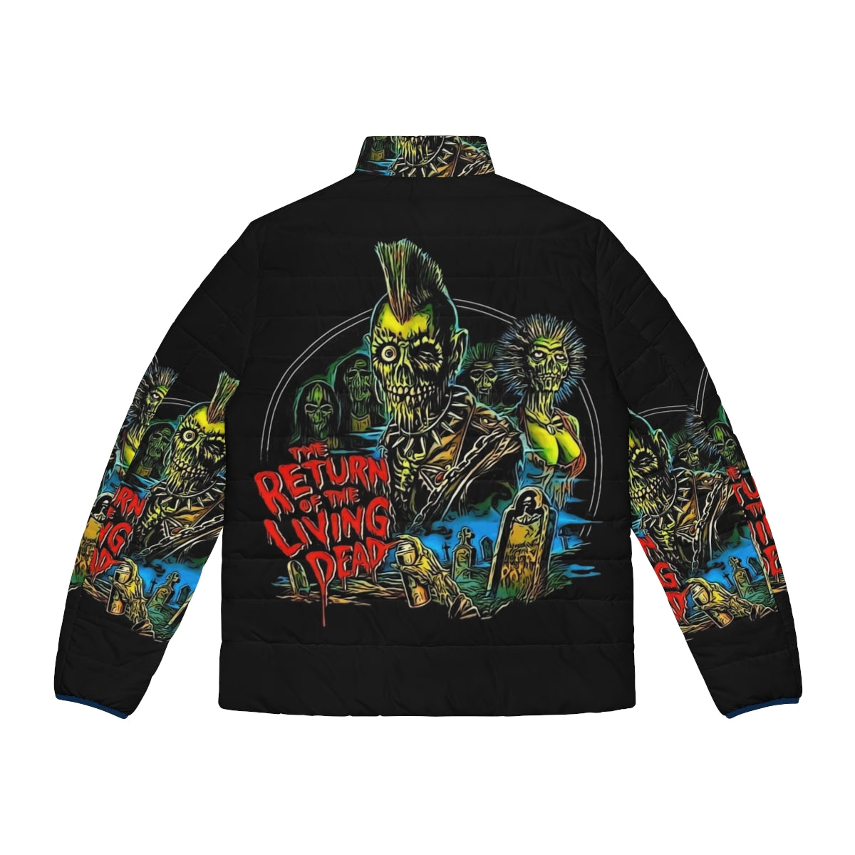 Tarman puffer jacket with horror movie poster art from Return of the Living Dead - Back