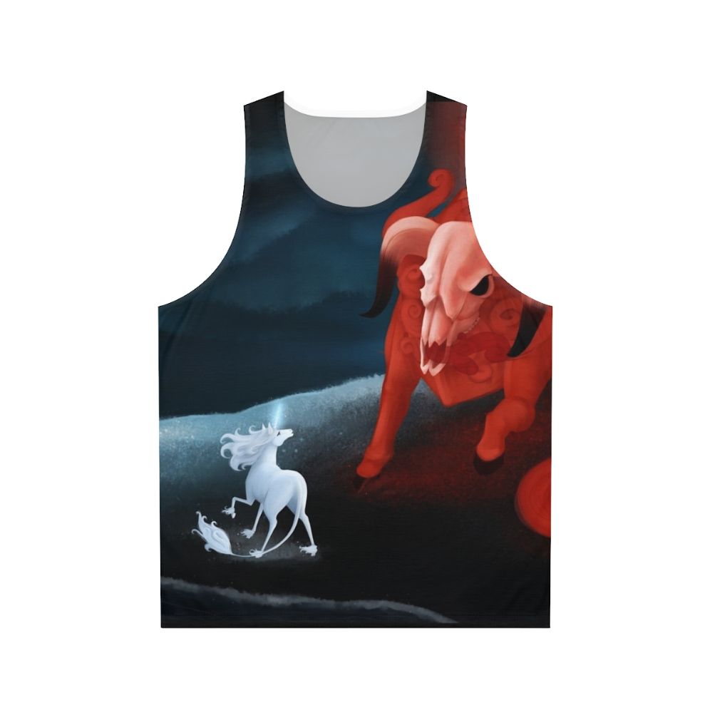 Dark fantasy last unicorn unisex tank top