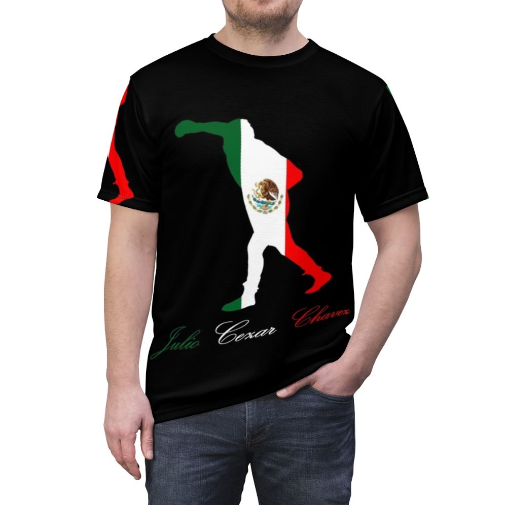 Tribute t-shirt featuring the iconic Mexican boxer Julio César Chávez - men front