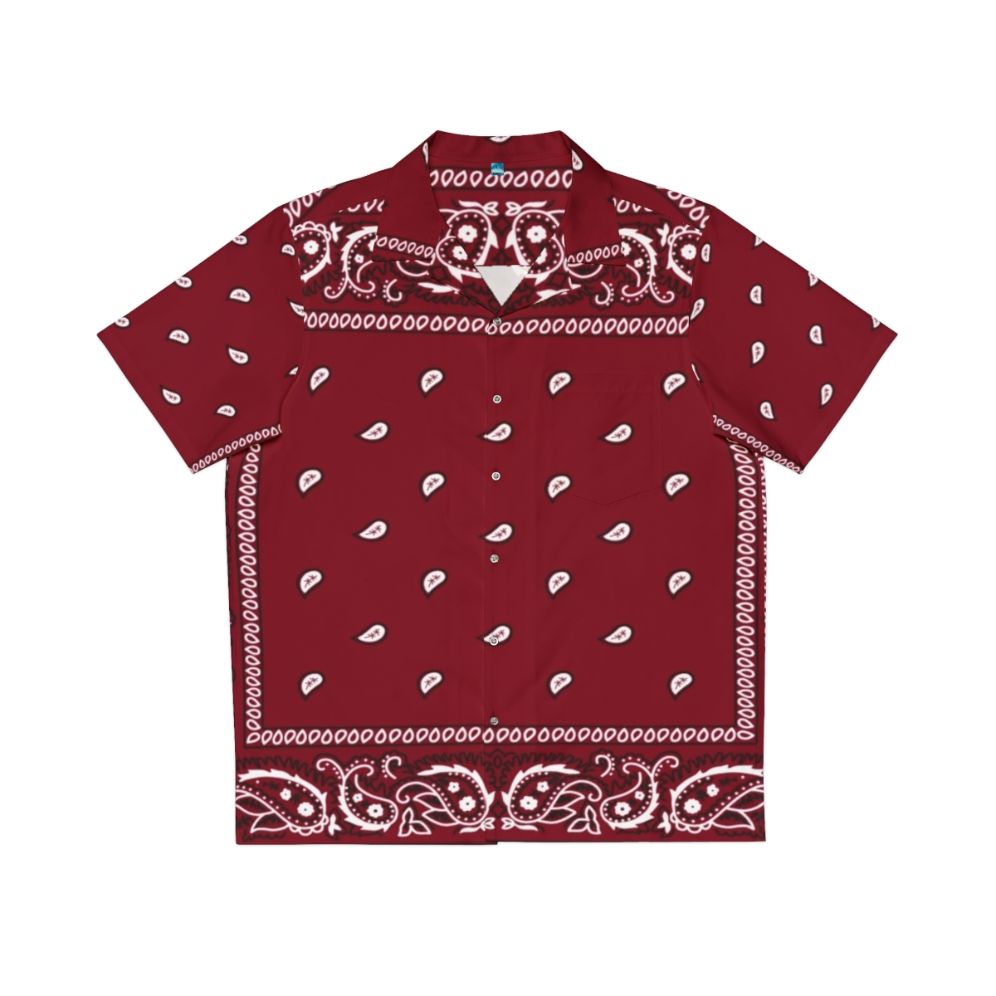 Bandana Burgundy Hawaiian Floral Shirt