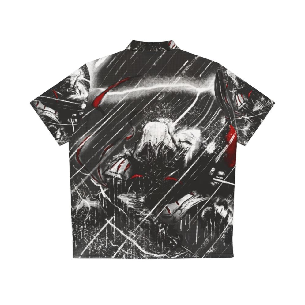 Assassin's Creed inspired Hawaiian shirt with thunder and rain design - Back