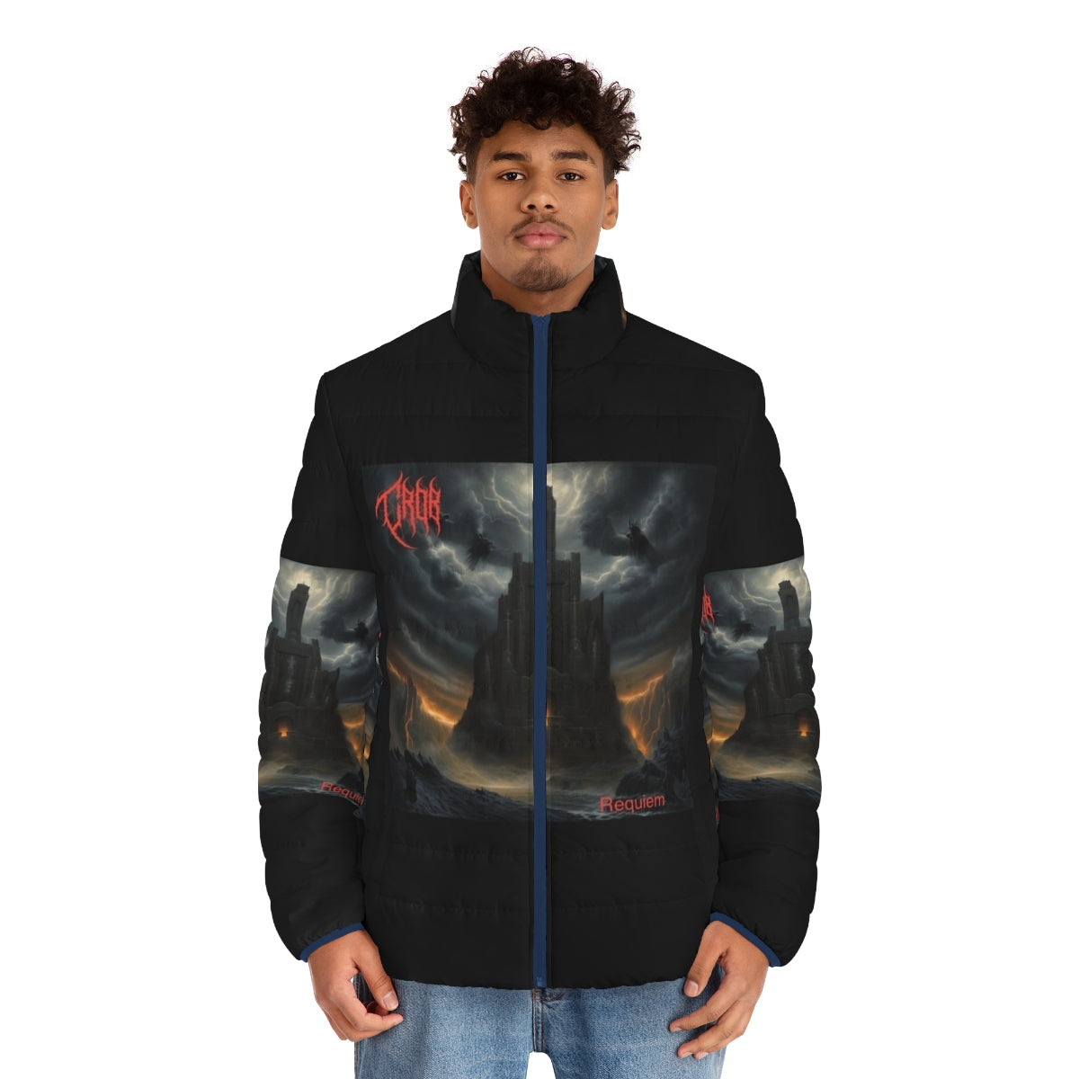 Crob Requiem Puffer Jacket - Death Metal Inspired Puffer Jacket - men front