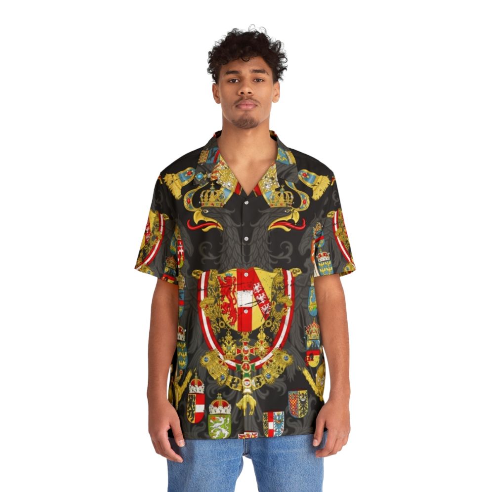 Austrian Empire Flag Hawaiian Shirt - People Front