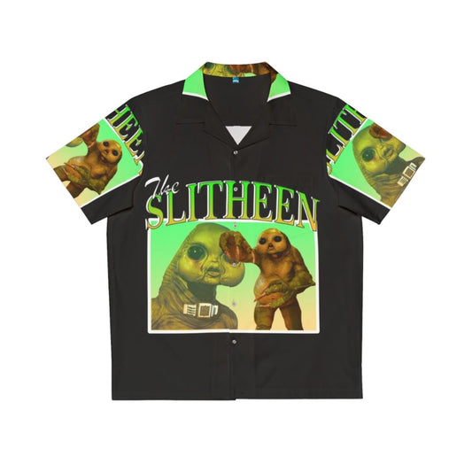 Slitheen Hawaiian Shirt with Tropical Sci-Fi Print