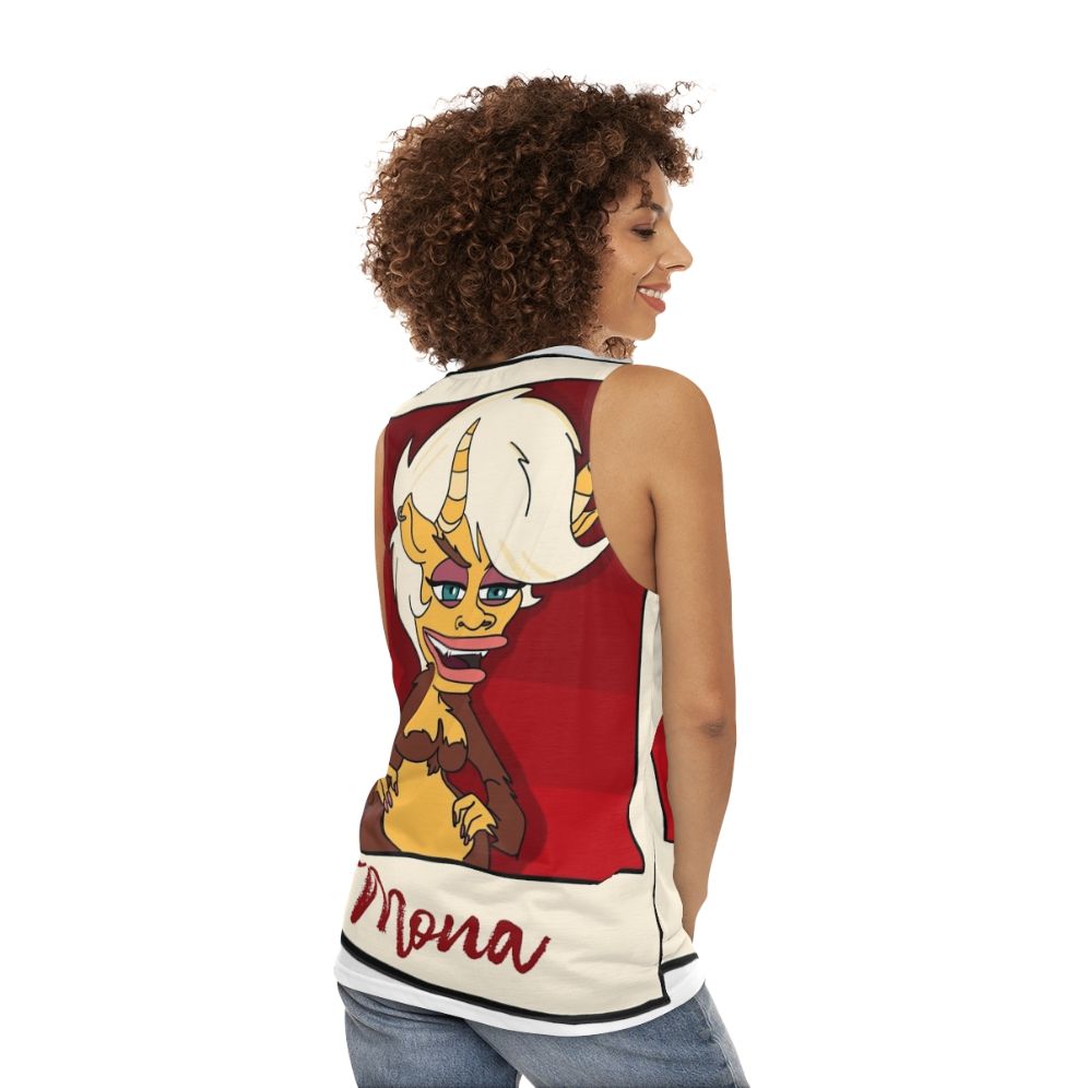 Big Mouth Hormone Monster Mona Unisex Tank Top - women back