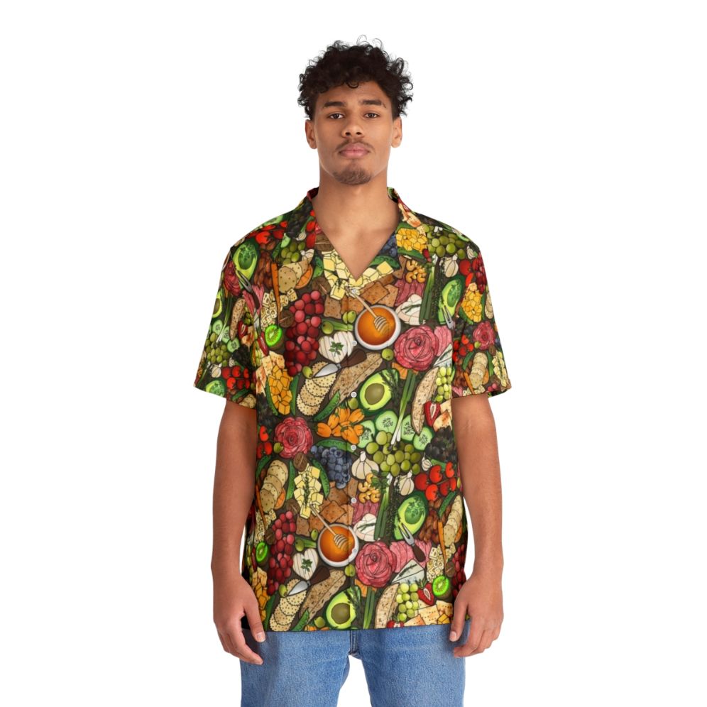 Charcuterie Hawaiian Shirt with Cheeses, Fruits, and Nuts - People Front