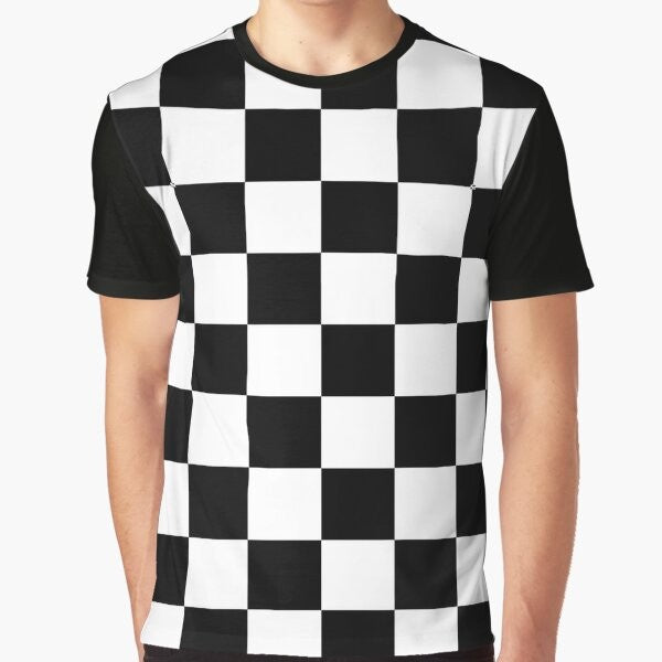 Checkered flag race winner graphic t-shirt