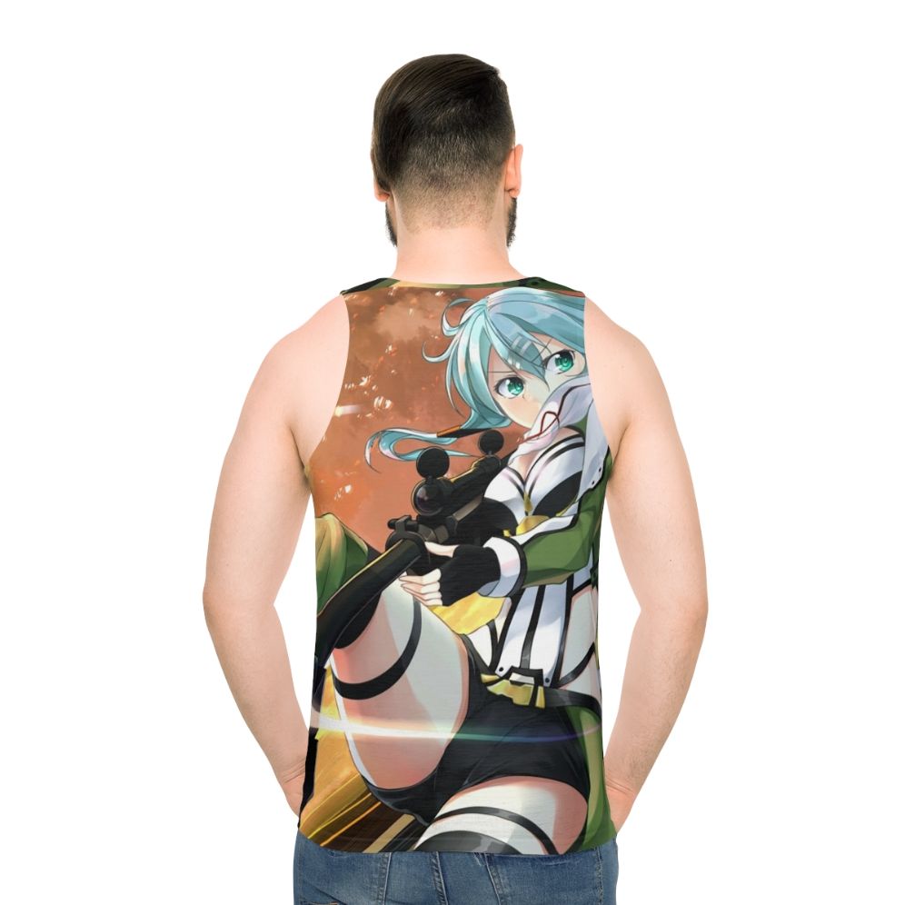 Sinon Anime Inspired Unisex Tank Top - men back