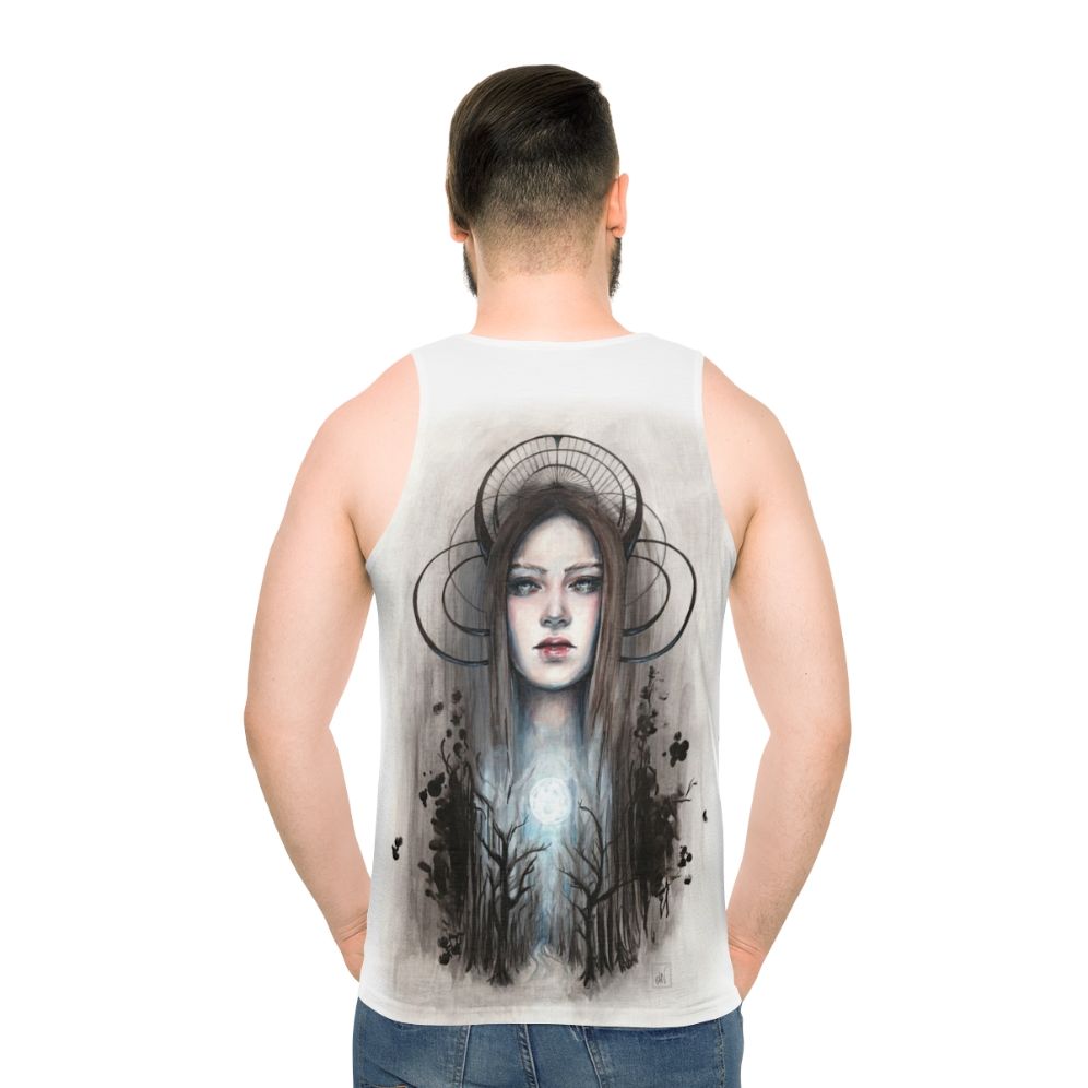 Artemis Acrylic and Ink Painting Unisex Tank Top - men back