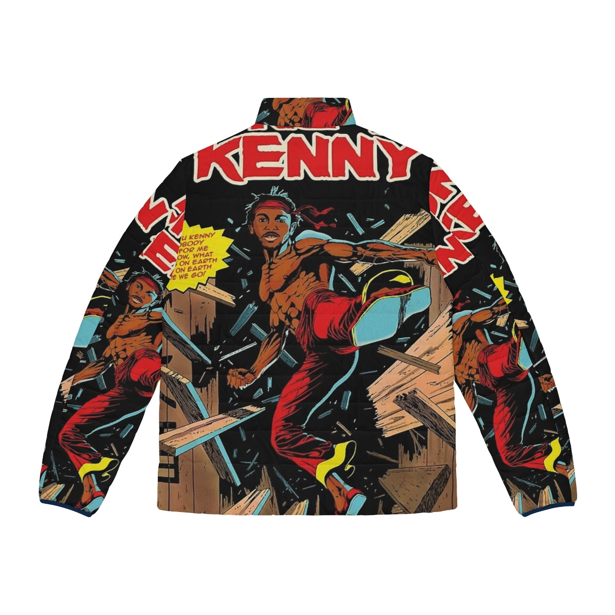 Kendrick Lamar "Kung Fu Kenny" puffer jacket with album artwork graphics - Back