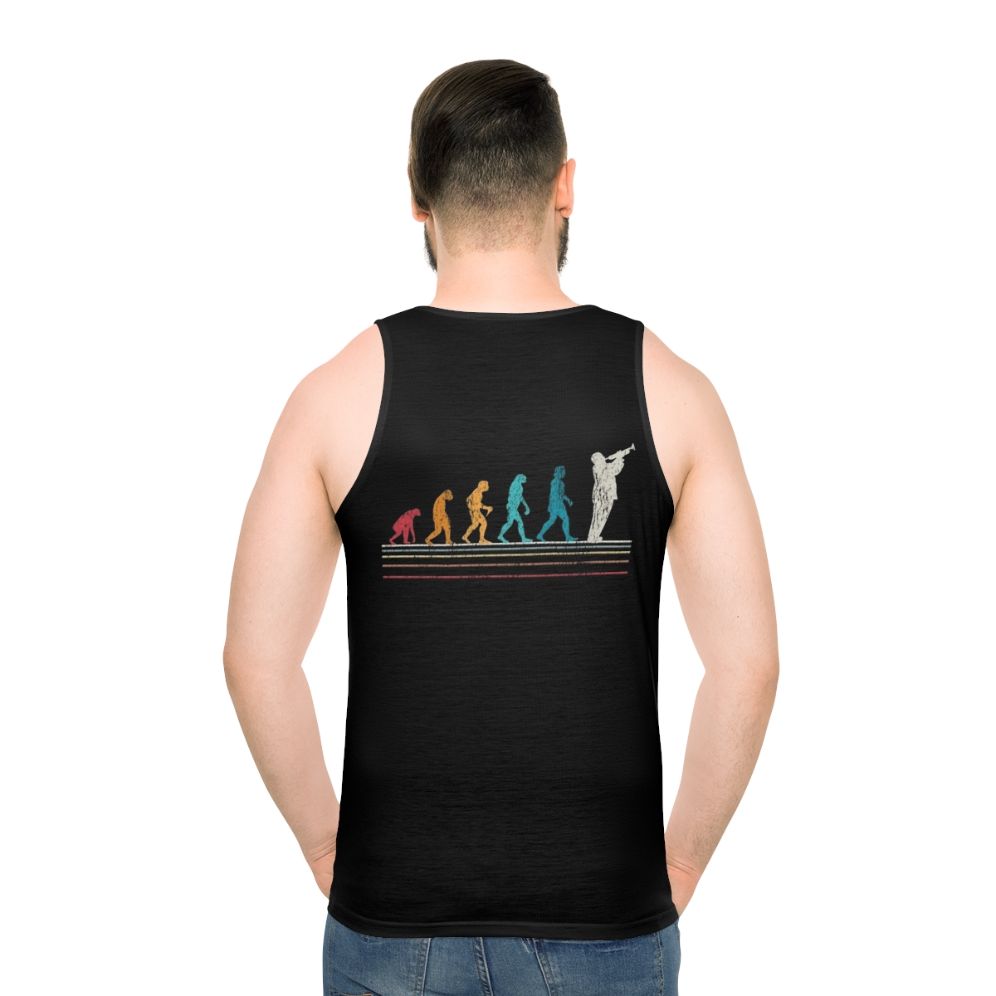 Retro trumpet evolution unisex tank top - men back