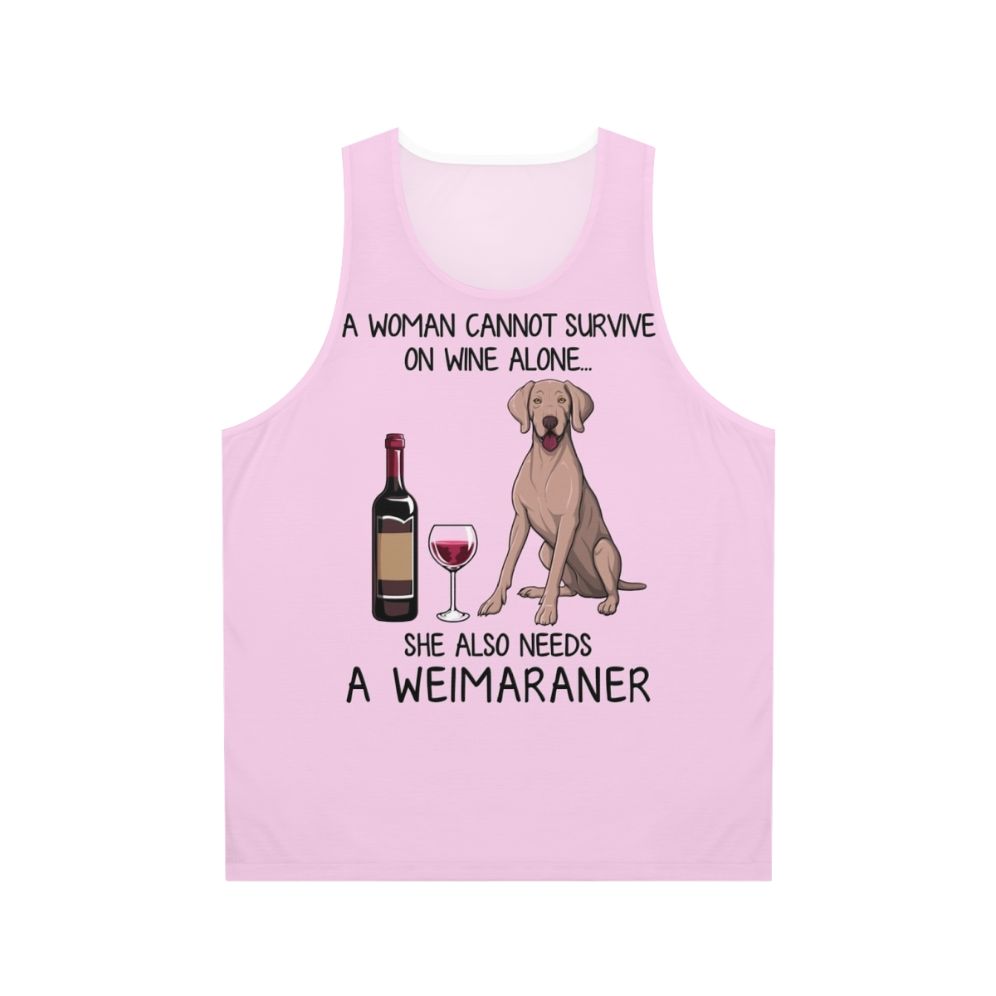 Weimaraner dog mom funny wine lover unisex tank top