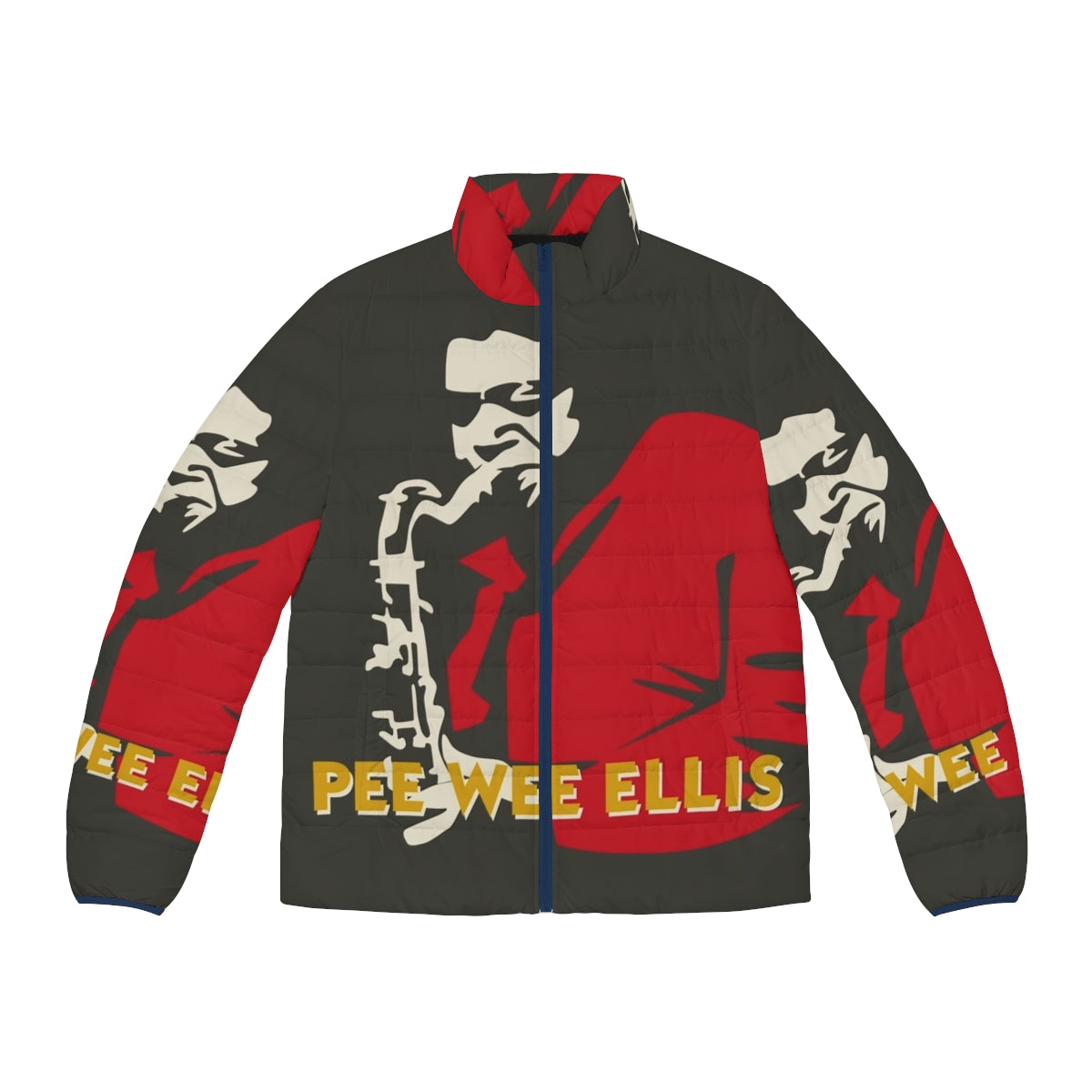 Pee Wee Ellis Puffer Jacket - Minimalist Funk Saxophone Portrait