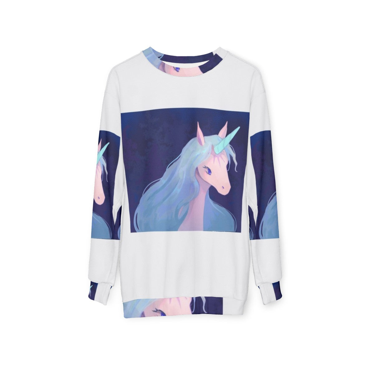 The Last Unicorn Fantasy Unicorn Illustration Sweatshirt - hanging