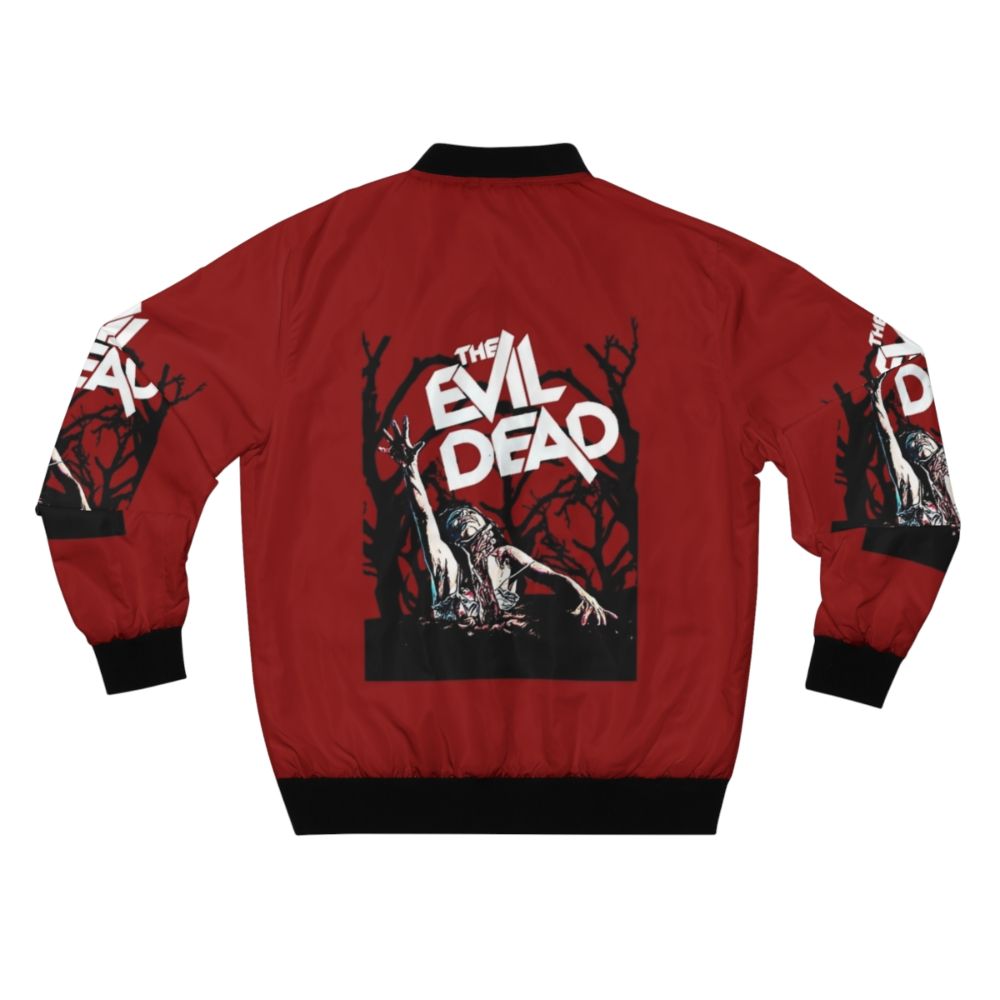 Evil Dead horror-themed bomber jacket featuring Ash Williams, the main character from the Evil Dead franchise - Back