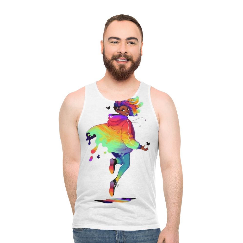 Unisex raincoat tank top with graphic design - men