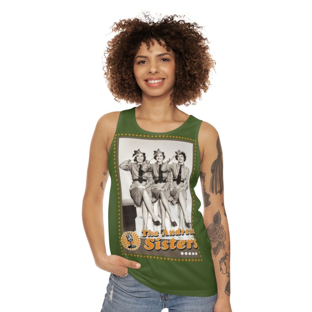 Vintage Andrews Sisters Unisex Tank Top - women