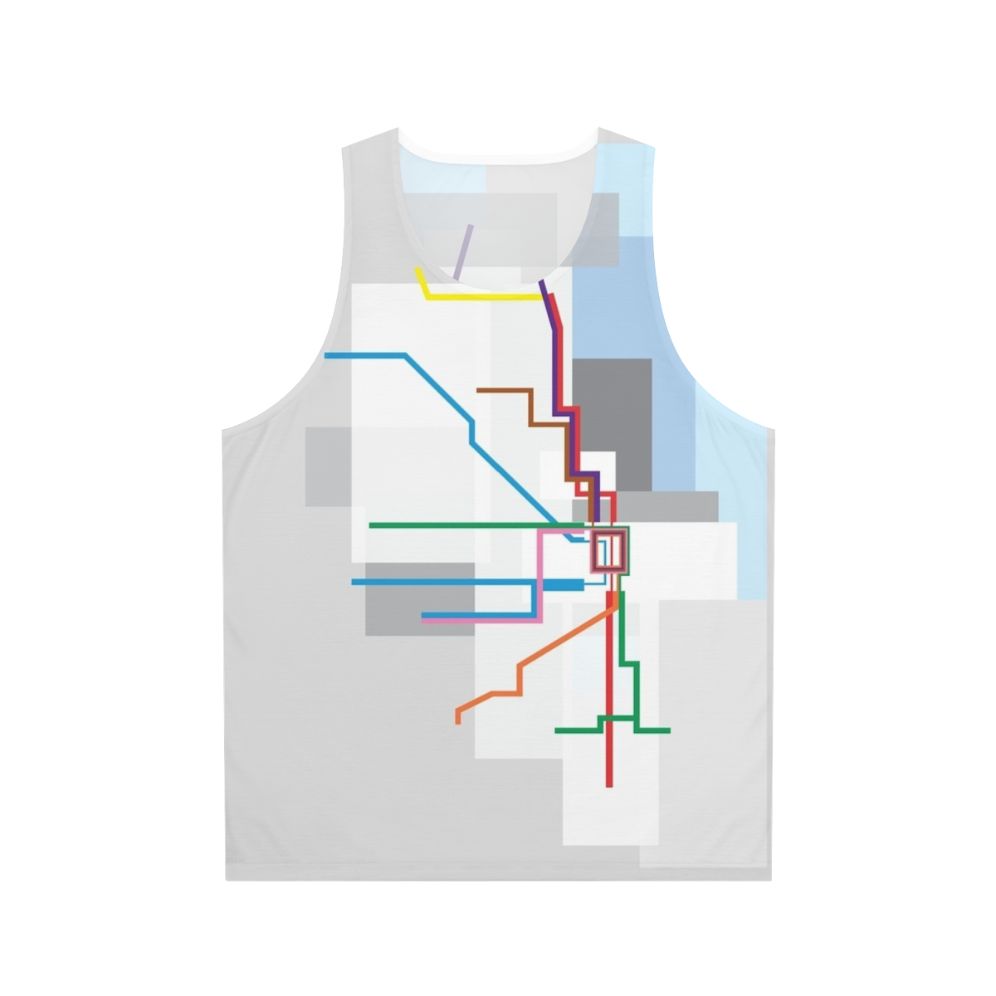 Chicago transit map unisex tank top