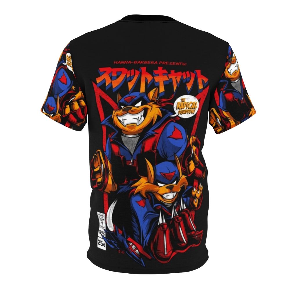 Retro 90s cartoon Swat Kats inspired t-shirt with vector illustration - Back