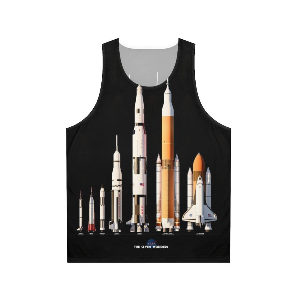 Nasa Rockets Black Background Unisex Tank Top