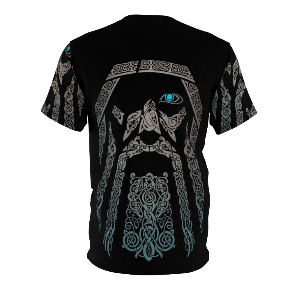 Odin-inspired AOP t-shirt with Nordic, Scandinavian, and Celtic motifs - Back