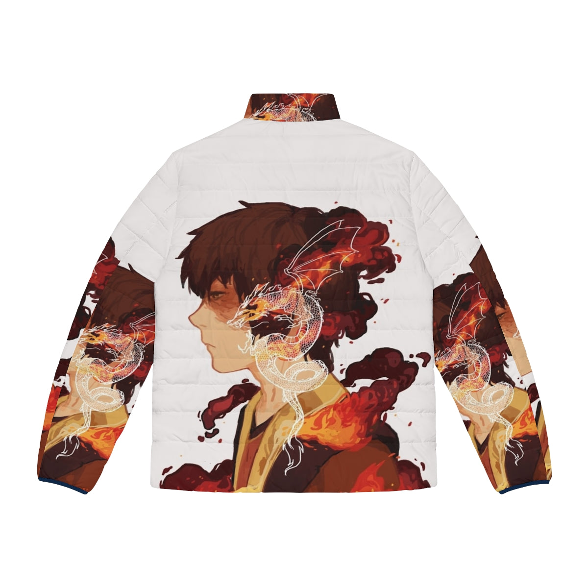 Zuko puffer jacket, firebender, avatar the last airbender - Back