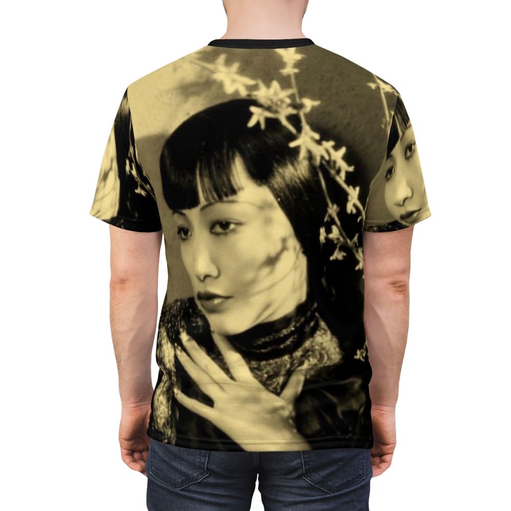 Vintage-style t-shirt featuring a portrait of legendary Asian American actress Anna May Wong - men back