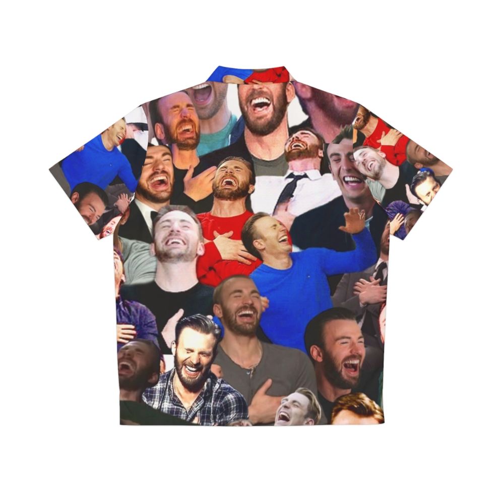 Chris Evans Laughing Hawaiian Shirt - Back