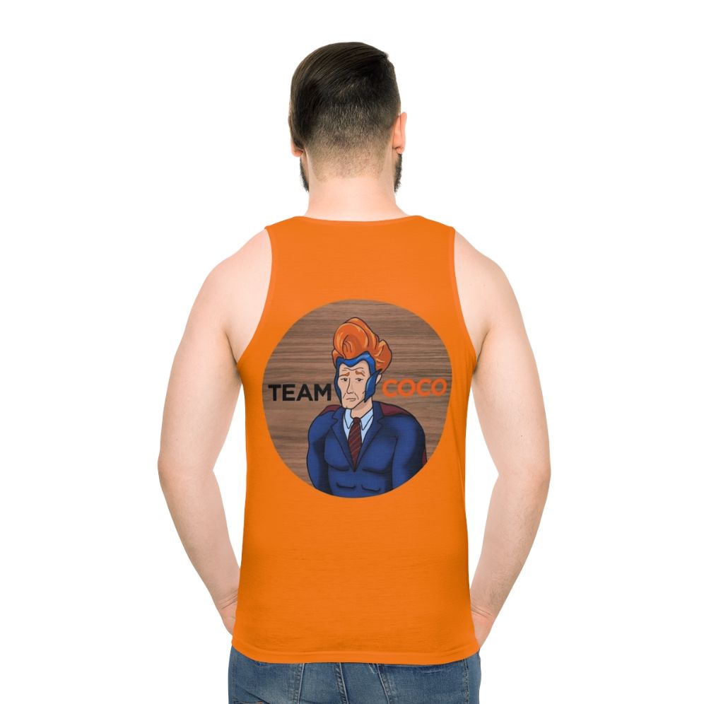 Conan O'Brien Inspired Unisex Team Coco Tank Top - men back