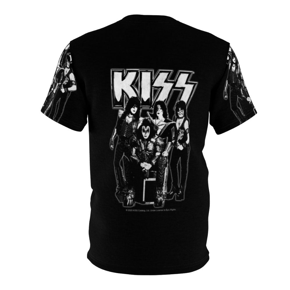 Vintage grunge-style t-shirt featuring the iconic KISS band logo and lightning bolt design - Back