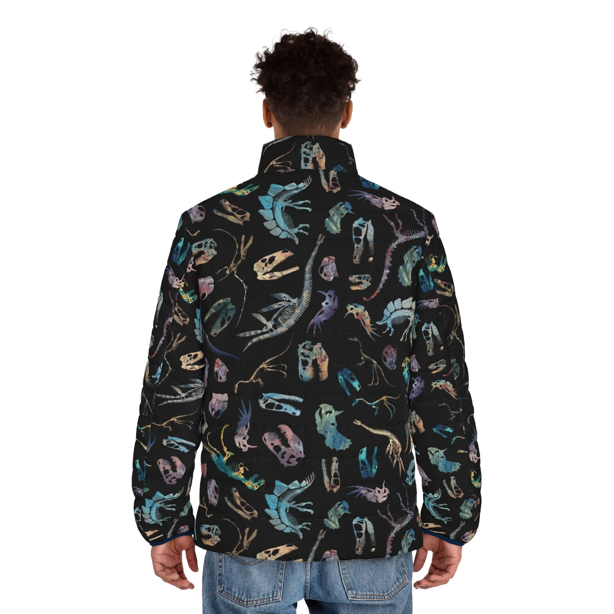 Dinosaur fossil-inspired puffer jacket with a sleek, contemporary silhouette - men back