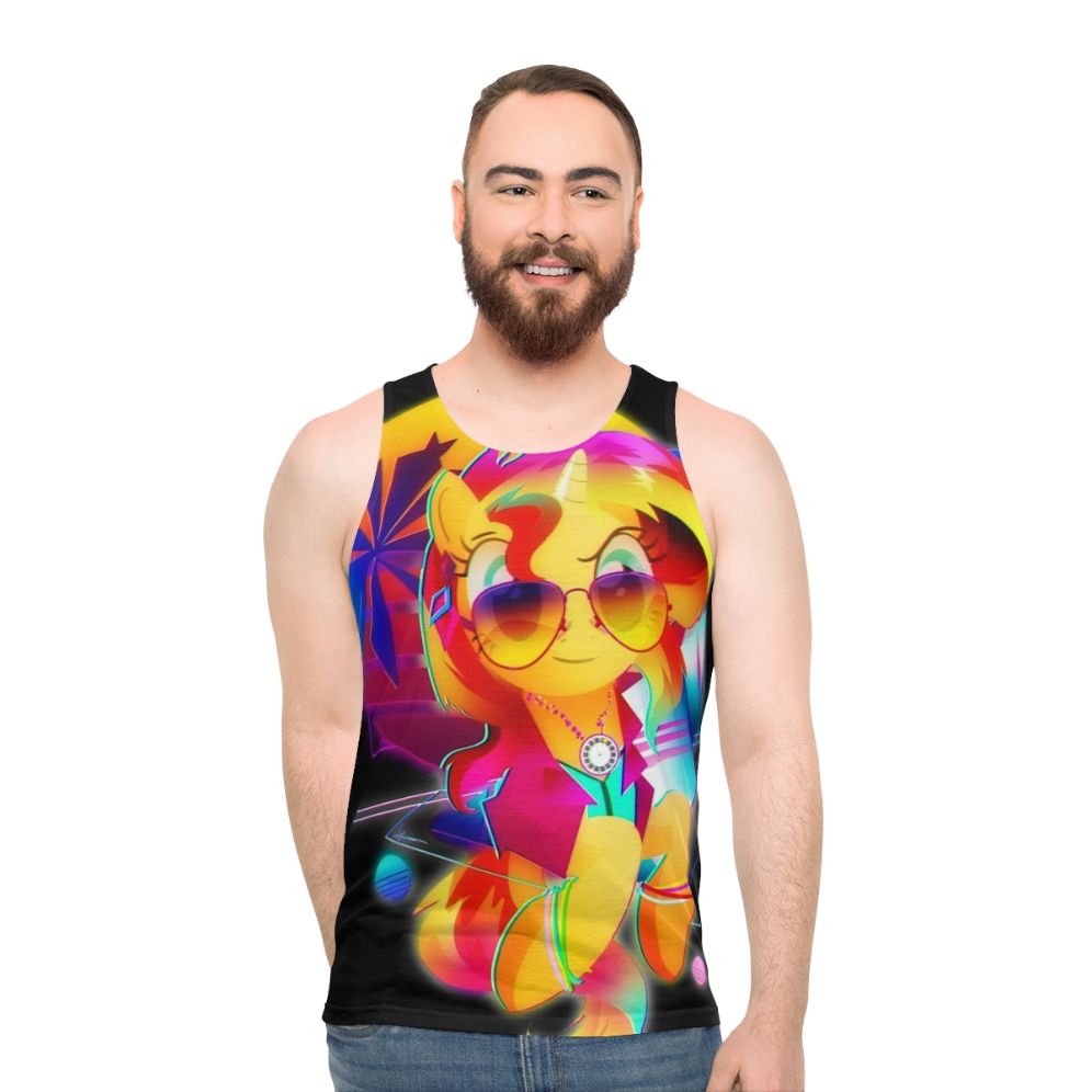 Sunset Shimmer Synthwave Unisex Tank Top - men