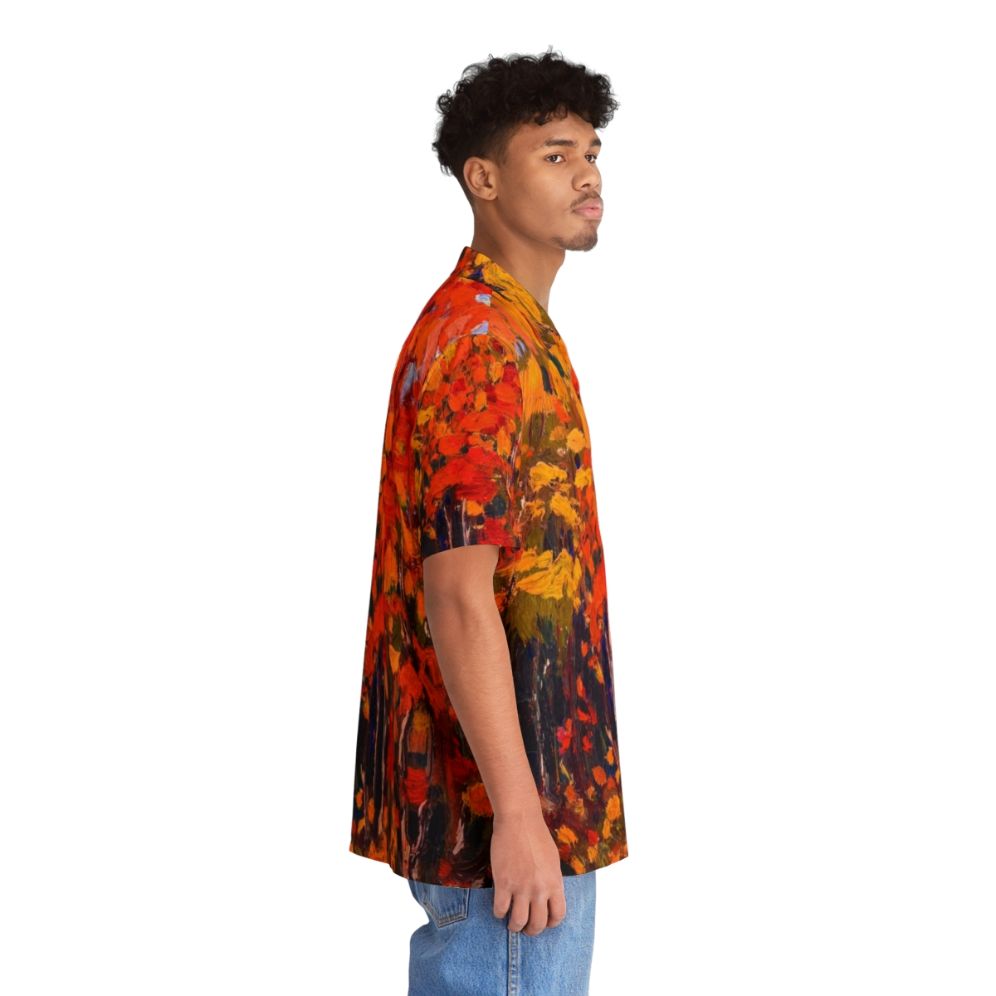 Autumn leaves Hawaiian shirt featuring Tom Thomson's Algonquin Park landscape - People Pight