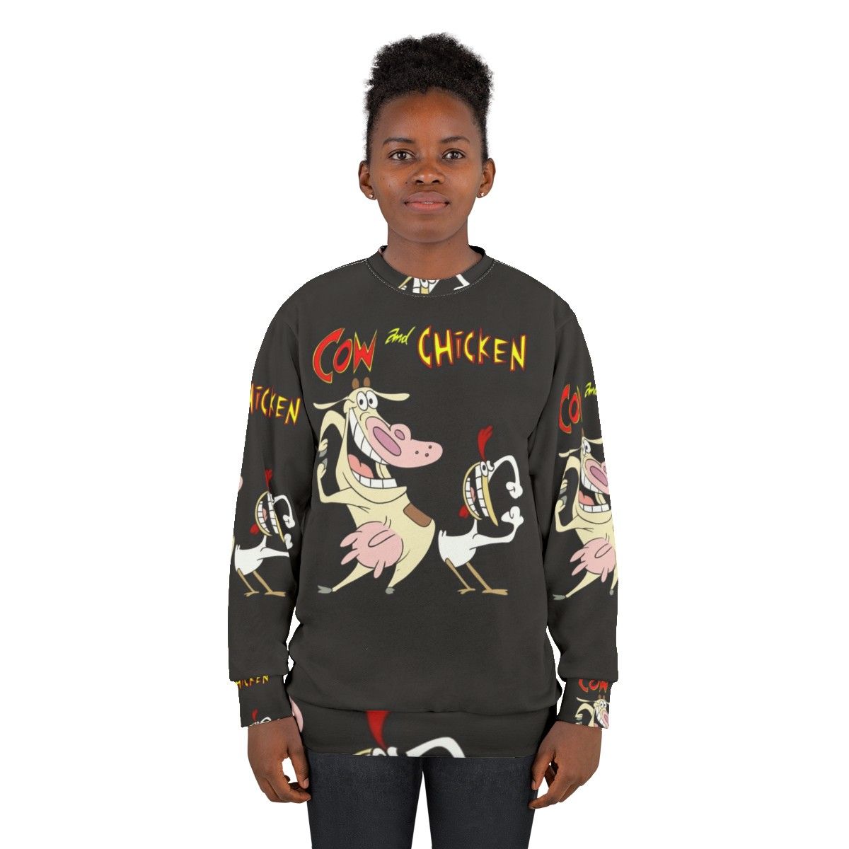 Cow and Chicken Essential Graphic Sweatshirt - women