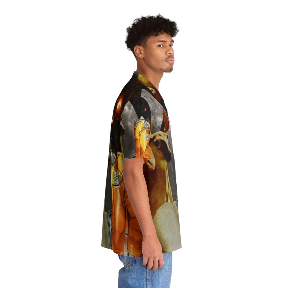 Vintage Hawaiian shirt with colorful graphic design featuring a deer and lemons - People Pight