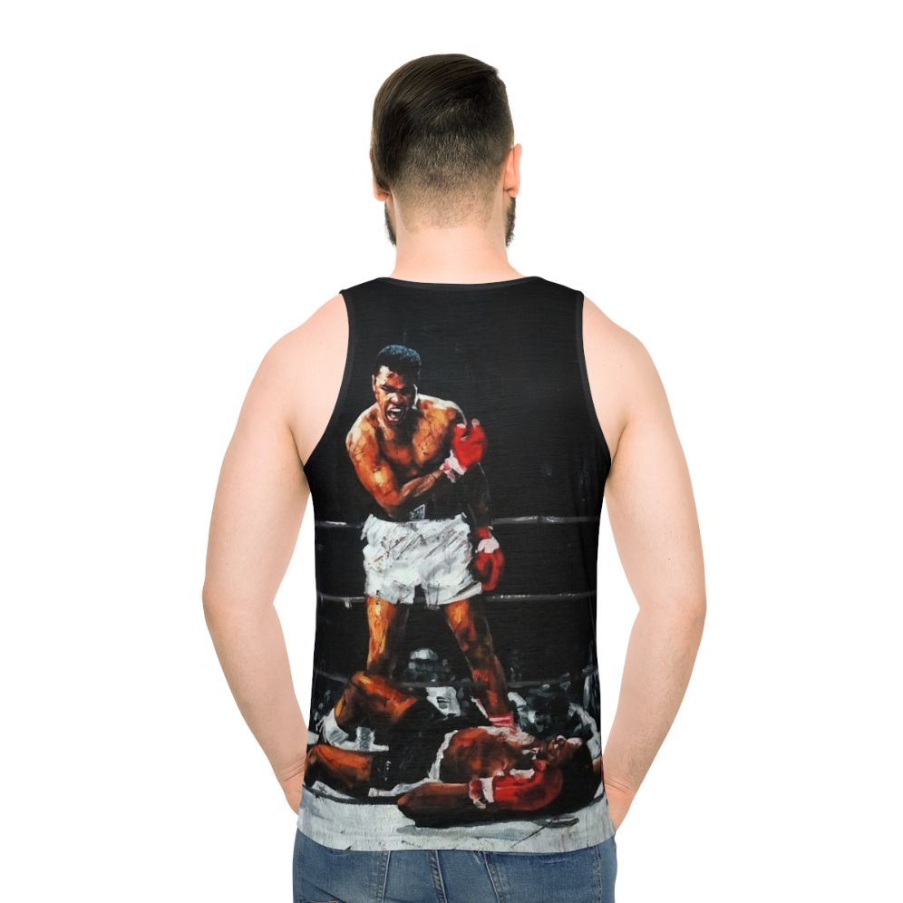 Muhammad Ali knocking out Sonny Liston sports boxing tank top - men back