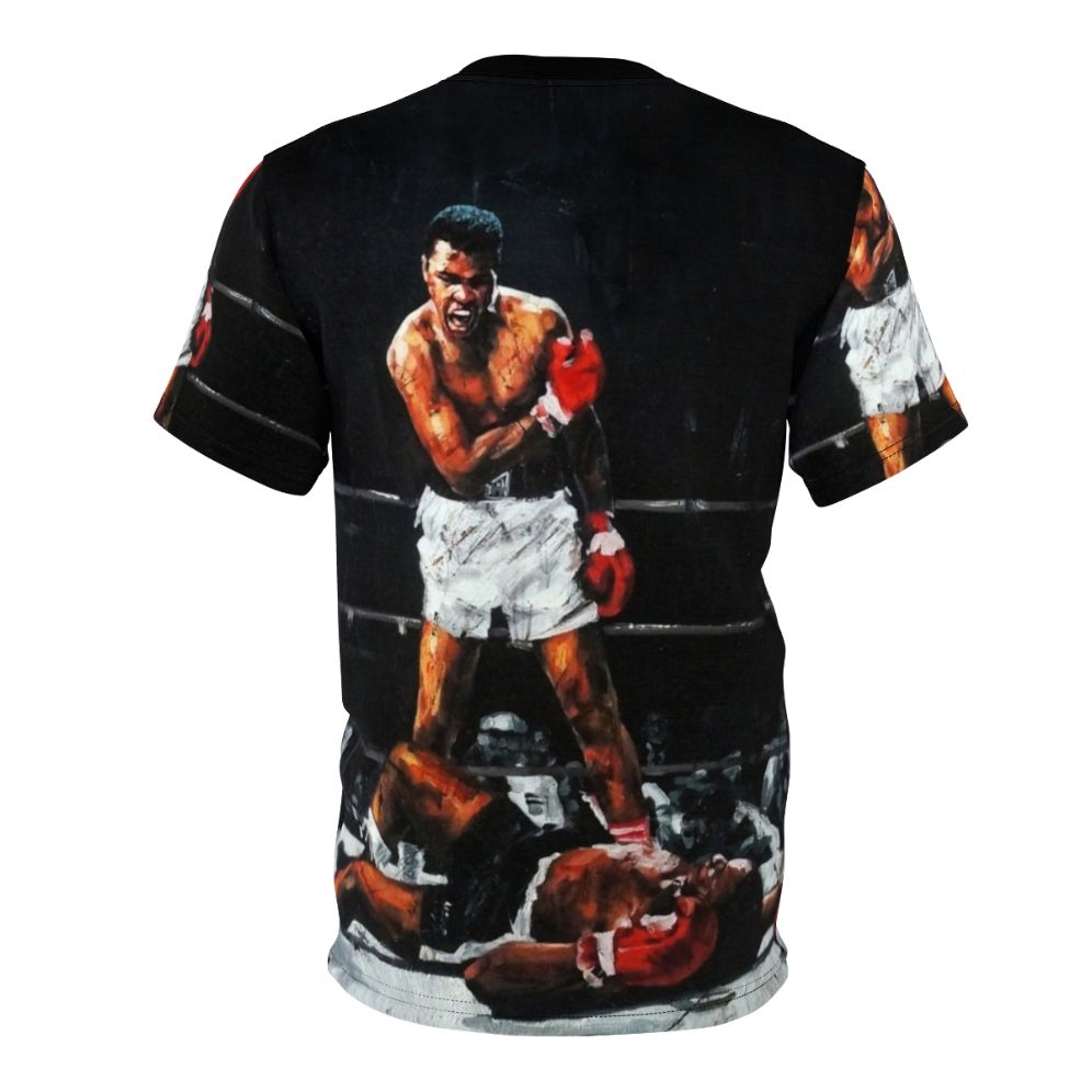 Commemorative T-shirt design depicting Muhammad Ali's knockout victory over Sonny Liston - Back