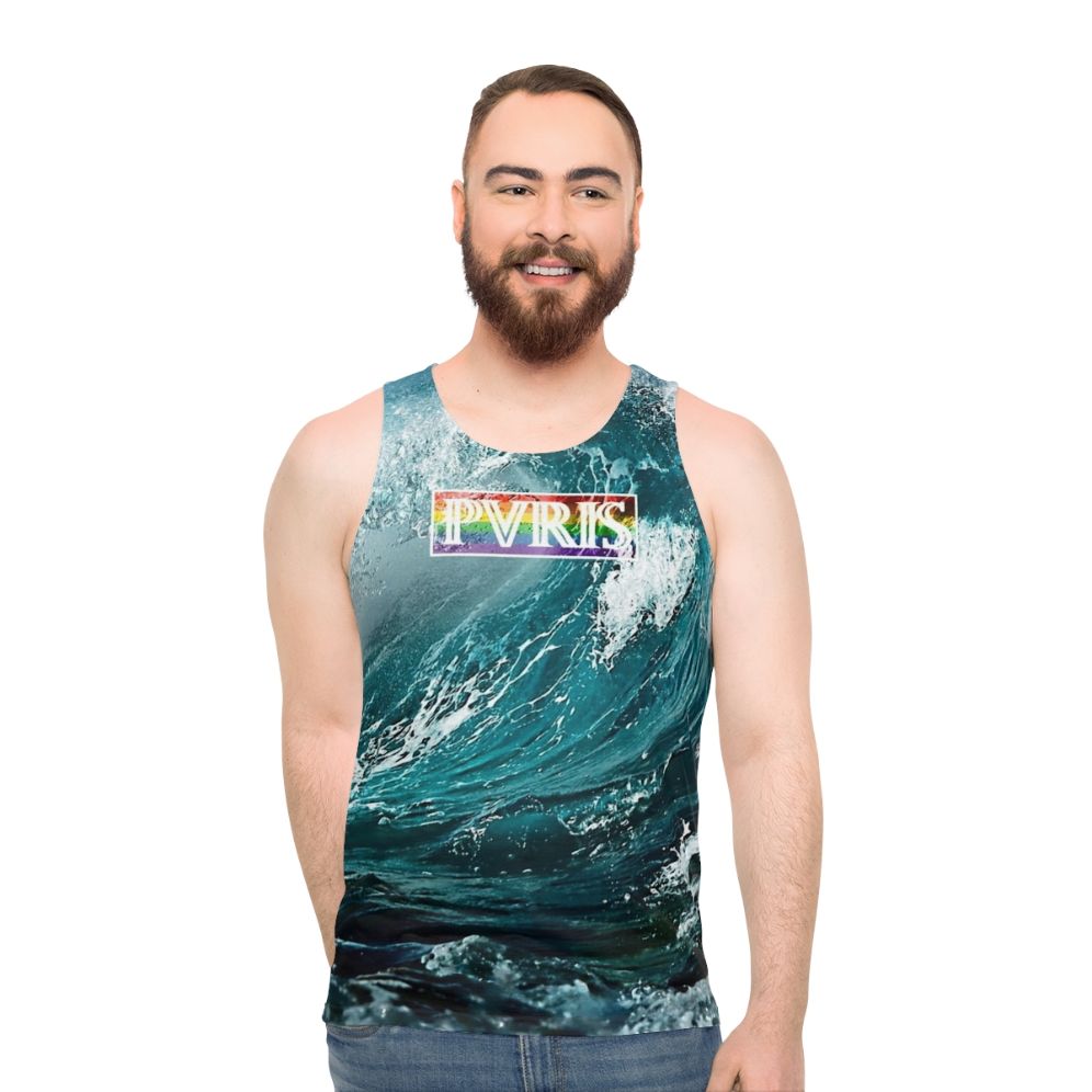 PVRIS Unisex Tank Top with Band Logo and Rainbow Flag Design - men