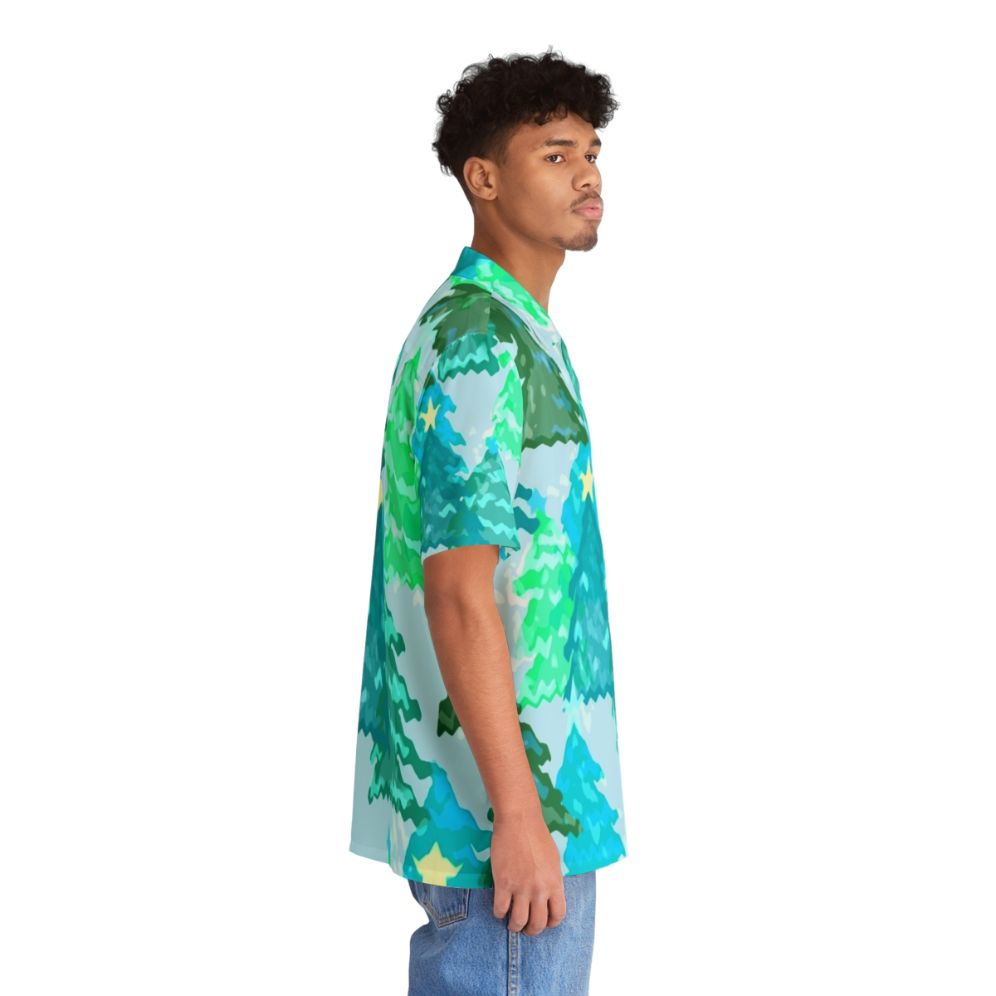 Wintergreen Christmas Trees Hawaiian Shirt with a festive, nature-inspired print - People Pight