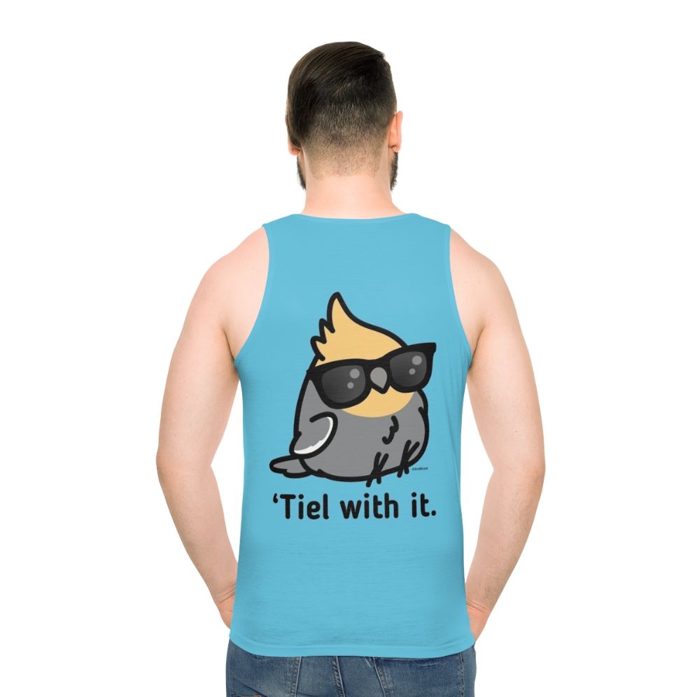 Cockatiel Unisex Grey Tank Top - men back