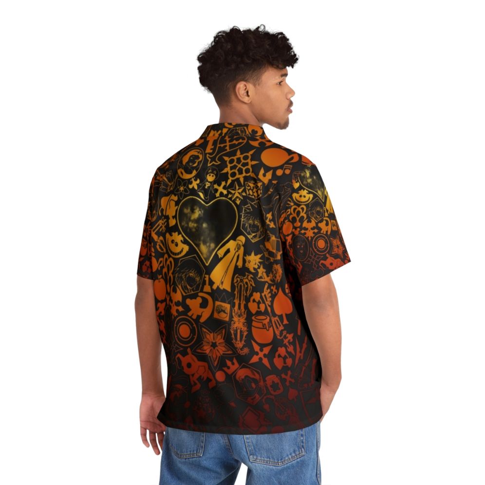 Kingdom Hearts Keyhole Orange Hawaiian Shirt - People Back