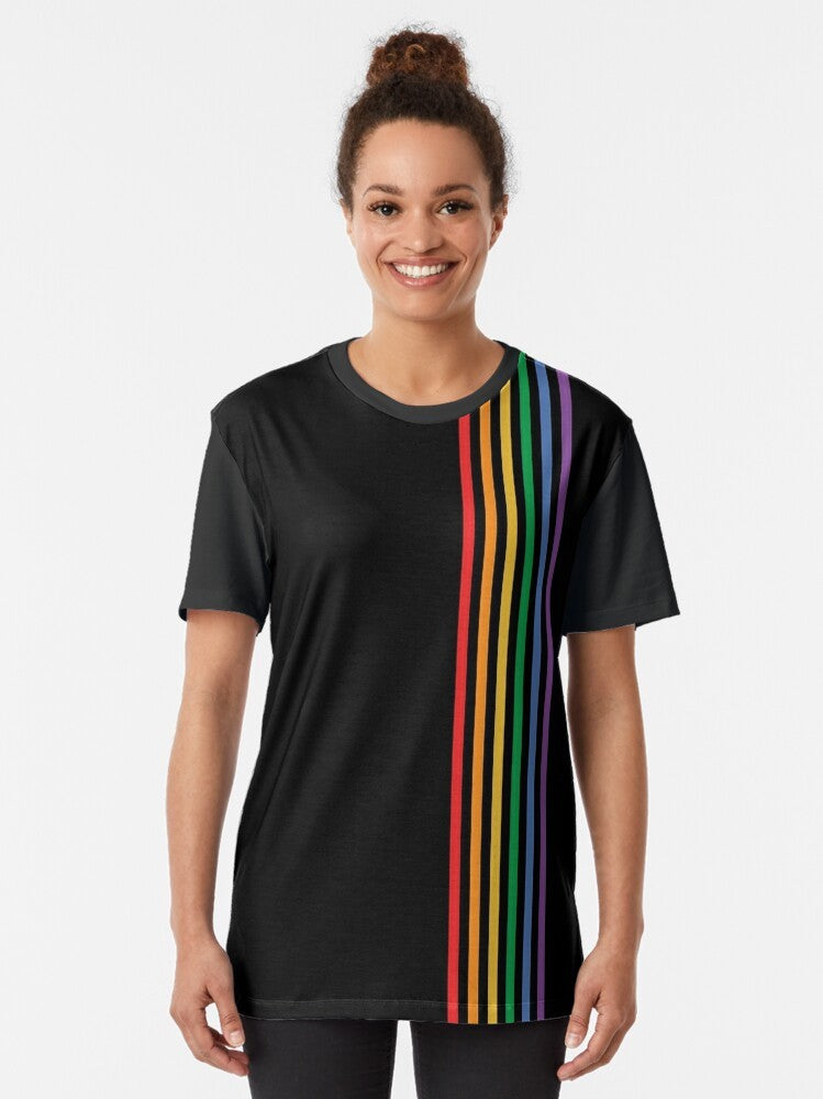 Colorful LGBT rainbow stripes graphic t-shirt - Women