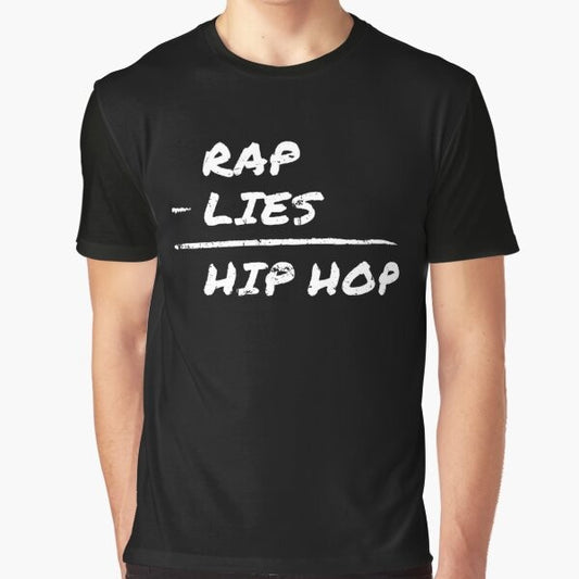 Graphic tee featuring hip hop and rap music culture with "realness" design