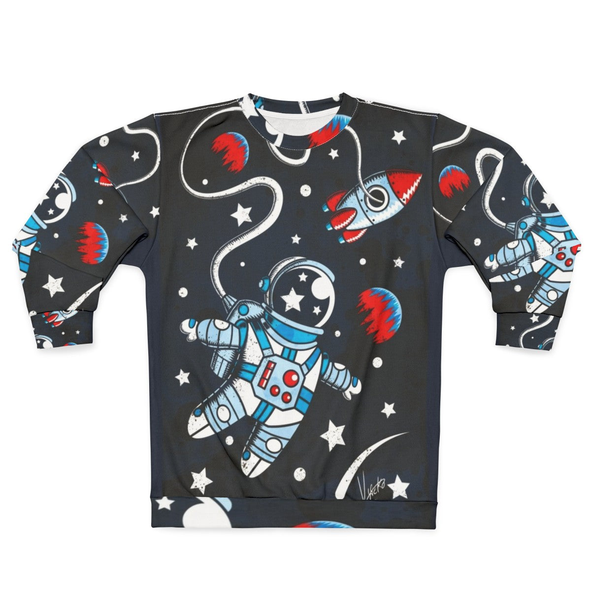 Space Walk Sweatshirt featuring a retro astronaut design